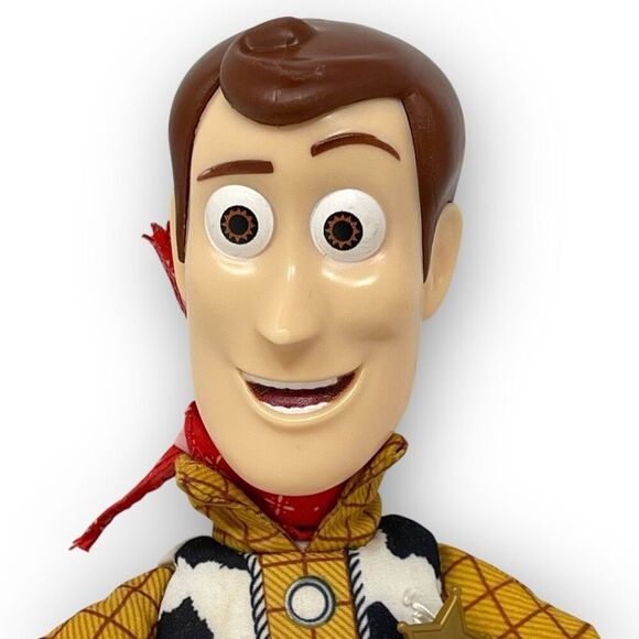 Disney Pixar Mattel Toy Story Woody Pull String Doll 12" Works No Hat - Picture 2 of 9